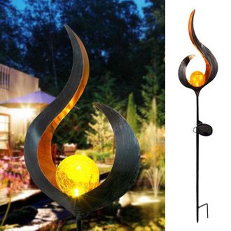 OEM Nueva Luz Solar Led Con Efecto Llama, Fabricada En Metal, Decoraci&oacute;n Luminosa Para Jard&iacute;n, C&eacute;sped, Patio, Etc. Llama N.&deg; 4