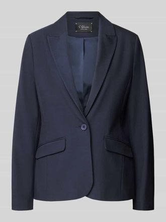 s.Oliver Black Label Regular Fit Blazer mit Viskose-Anteil in Marine, Gr&ouml;&szlig;e 34