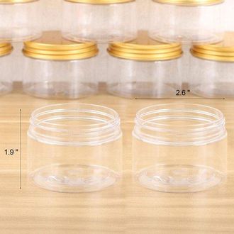 No Brand 12 Unidades De Tarros Transparentes Para Crema, Dispensadores Con Tapa De Aluminio, Envases Cosm&eacute;ticos, Tapa De Pl&aacute;stico Para Slime, Recargables, 120 