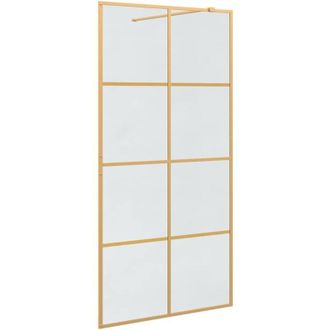 vidaXL Pared De Ducha Walk-in Dorado 100 X 195 Cm Vidrio Templado Vidaxl