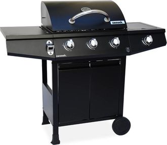 Sweeek Barbacoa de gas con 3 quemadores + 1 fuego en negro