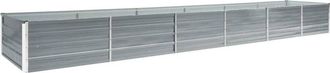 vidaXL Garden Raised Bed Galvanised Steel 480x80x45 cm Grey Vidaxl