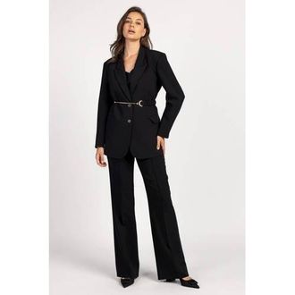 Aaiko straight regular waist broek zwart