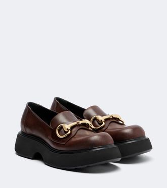 Gucci Brittany Horsebit leather platform loafers