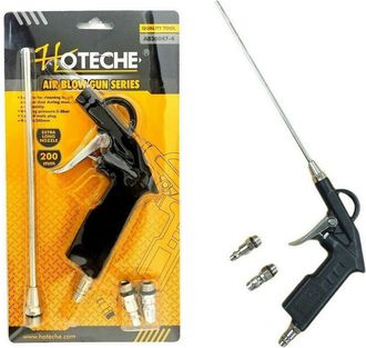 Trade Shop Trade Shop - Pistola Per Compressore Soffiaggio Aria Con Accessori Beccuccio Lungo 200mm
