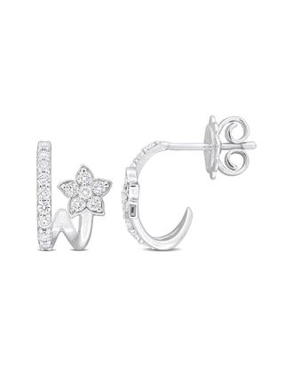 Rina Limor 14K 0.44 Ct. Tw. Diamond Floral Zig-Zag Design Earrings