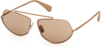 Max Mara MM0165 45E Womens Sunglasses Brown Size 60