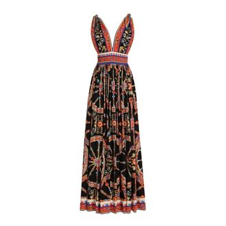 Dolce & Gabbana Vestido Largo de Popel&iacute;n Estampado Carretto - Dresses - Mujer - Multicolor - M
