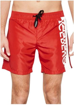 Iceberg Vertical Logo Zwemkleding - Heren - Strandmode - Rood - L - Polyester - Badmode