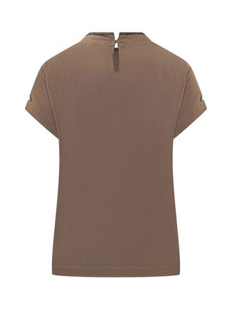 Brunello Cucinelli Stretch Cotton Jersey T-Shirt - Brown