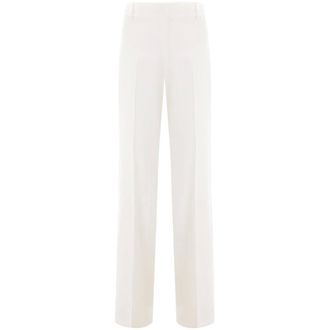 Ermanno Scervino Broeken, Dames, Wit, S, Zijzak Broek met Geperste Vouw