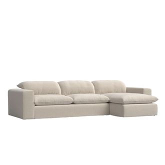 Hannun Sof&aacute; chaise longue tejido de lino y algod&oacute;n beige