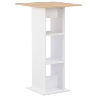 vidaXL Mesa Alta De Bar Blanco Y Roble Sonoma 60x60x110 Cm Vidaxl