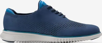 Cole Haan Mens 2.ZER&Oslash;GRAND Laser Wingtip Oxford Shoes - Blue Size 10.5