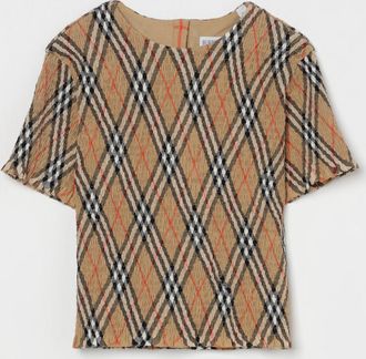 Burberry Top elasticizzato in cotone check Burberry