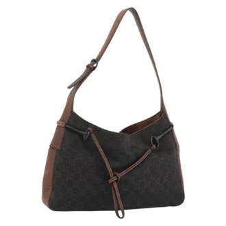 Gucci Vintage, unisex, Bruin, ONE Size, Leer, Pre-owned Canvas Shoulder Bag