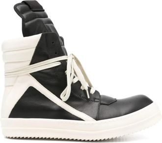 Rick Owens Leather Geobasket - Heren - Sneakers - Zwart - 42 EU - Leer - Schoenen