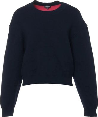 Chanel Maglione con motivo monogramma - Blu