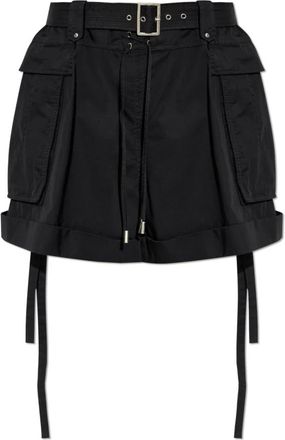 Alexander McQueen Alexander McQueen, Casual Shorts, female, Black, Size: XS Belted Cargo Shorts