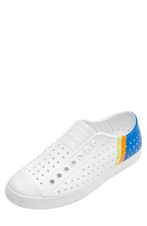Native Jefferson Water Friendly Perforated Sneaker in Shell White/Uv Blue Block at Nordstrom Rack, Size 3