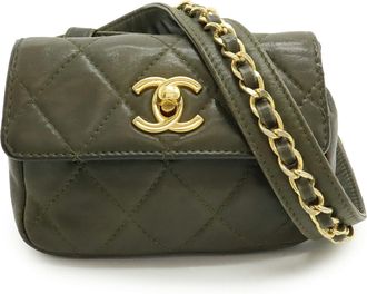 Chanel Leather Shoulder Bag Sling Bag (Pre-Owned)
