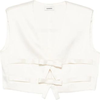 Sandro Top smanicato con fiocchi - Toni neutri