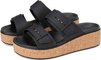 Crocs Brooklyn Cork Buckle Sandals Womens Sandals Black : 11 M