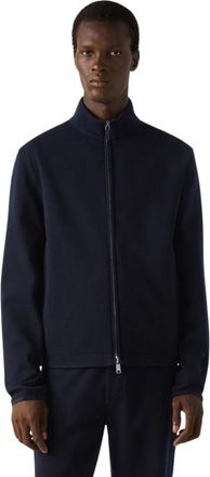 Ermenegildo Zegna Full Zip Sweatshirt - Heren - Vesten met rits - Blauw - XL - Katoen - Hoodies & sweatvesten