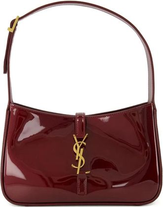 Saint Laurent small Le 5 à 7 shoulder bag - women - Patent Leather/Suede - One Size - Red