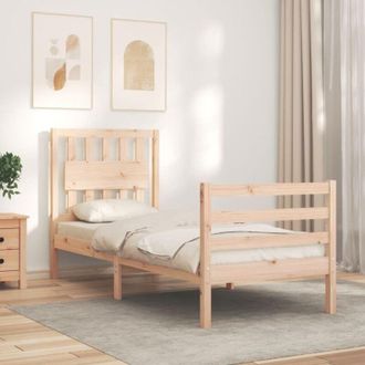 vidaXL Estructura De Cama Individual Con Cabecero Madera Maciza Vidaxl