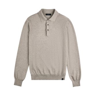 Fay Lange mouwen Polo - Heren - Tops - Beige - Maat: XL Wol