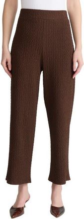 Jones New York Puckered Wide Leg Pull-On Ankle Pants in Fudge at Nordstrom, Size X-Small