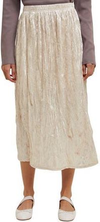Wishlist Crinkle Velvet Midi Skirt in Pearl at Nordstrom Rack, Size Medium