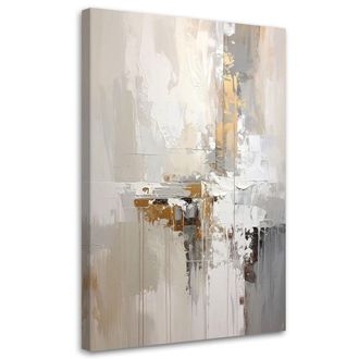 Feeby Cuadro Sobre Lienzo, Abstracci&oacute;n En Beige Y Gris, 80x120