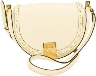 Fendi Moonlight Flap Leather With Plexiglass Detail White Leather Handbag (Pre-Owned)