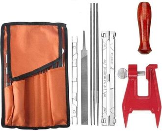 OEM Kit Universal De Afilado De Motosierras Compatible Con Motosierras Stihl, Incluye Limas De 5/32, 3/16 Y 7/32, Mango De Madera, Medidor De Profundidad,