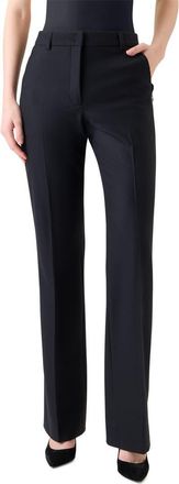 Akris Marilyn Stretch Wool Bootcut Pants in Black at Nordstrom, Size 8