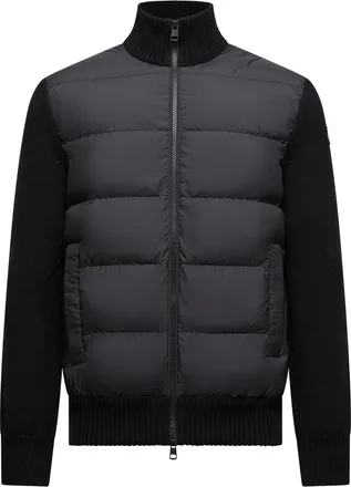 Moncler Moncler Padded Wool Zip-up Cardigan, Men, Black, Size: 3xl