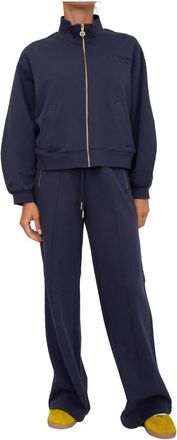 Twinset Blauw Katoenen Compleet Set - Dames - Trainingspakken - Blauw - XS - Katoen - Fitness