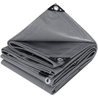Woltu Lona Impermeable Lona De Protecci&oacute;n Duradera Con Ojales Para Muebles Jard&iacute;n Piscina Coche Pvc Color Gris Oscuro 500 G/m2 3x4m - Woltu