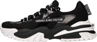 Versace Jeans Couture Schoenen, Heren, Zwart, 41 EU, Leer, Sneakers