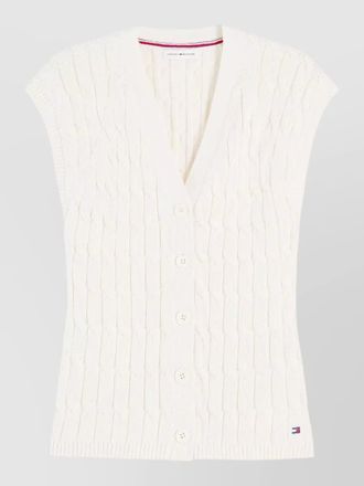 Tommy Hilfiger cable knit v neck cap sleeve vest