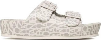 A|X Armani Exchange Logo Slide Sandals - Beige/Off-White Brand size 40 (Us 8)