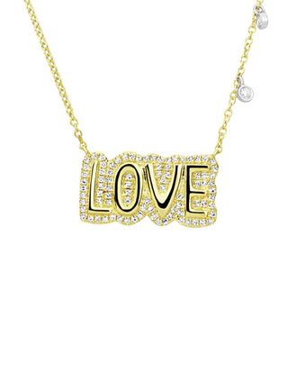 Meira T 14K Two-Tone 0.35 Ct. Tw. Diamond Love Bubble Necklace