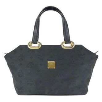 MCM Pre-owned Handbags, female, Black, Size: ONE SIZE Pre-owned Visetos Nylon Leather Handbag