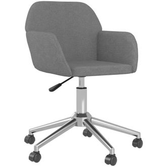 vidaXL Silla De Oficina Giratoria De Tela Gris Claro Vidaxl
