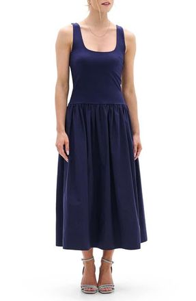 Hatley Mixed Media Midi Sundress in Patriot Blue at Nordstrom, Size X-Large