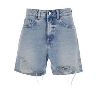 Icon Denim Los Angeles Korte Broeken, Dames, Blauw, W29, Nylon, Blauwe Zijde & Nylon Shorts