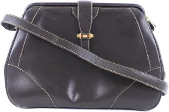 Gucci Pre-owned Leather crossbody-bags - Dames - Vintage Schoudertas - Bruin - ONE Size - Leer - Vintage
