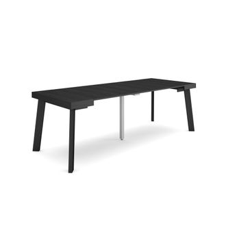 Skraut Home Mesa Consola Extensible, Mesa Comedor Plegable, 220, Para 10 Comensales, Patas De Madera, Estilo Moderno, Negro - Skraut Home